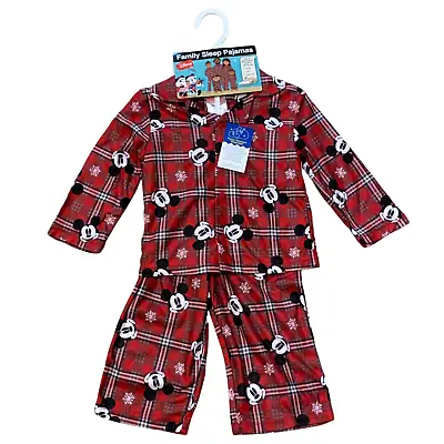 Buy Disney Boys Mickey Mouse Plaid PJ Set Family Sleep Pajamas Christmas 2021 Sz 2T • 15.99£