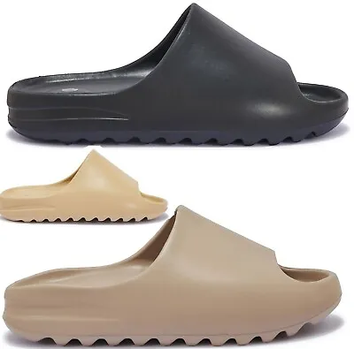 Buy Mens Designer Slip On Sliders Rubber Slides Comfy Summer Holiday Sandals Shoes • 10.95£