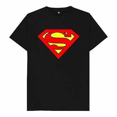 Buy Superman Logo Classic Print Movie Superman Justice League Black & Navy T-shirt • 8.99£