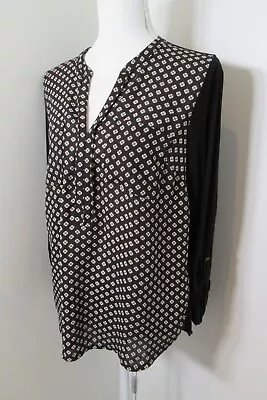 Buy M&S Black White Patterned Smart Blouse Top Size 14 • 9.99£