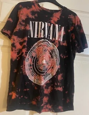 Buy Nirvana T Shirt Tie Dye Rock Band Merch Tee Size Large Kurt Cobain Dave Grohl • 16.50£