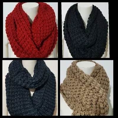 Buy NEW Unisex Super Soft Knitted,chunky Knit Winter SNOOD Scarf,LOOP,Neck Warmer, • 15.99£