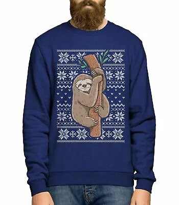 Buy Merry Slothmas Funny Sloth Ugly Christmas Jumper Lazy Sweater Spirit Animal Gift • 23.99£
