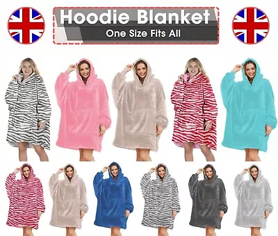 Buy UNISEX Hug Snug Fleece Hoodie Blanket Ultra Plush Hooded BIG OODIE Oversized UK • 13.99£