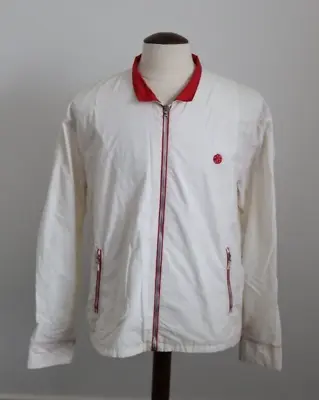 Buy Mens Pretty Green Thin Lightweight White Collar Bomber Jacket - Size Large • 23£
