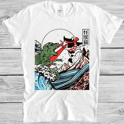 Buy Horror Dinosaur Cat The Great Wave Off Meme Gift Top Tee Unisex T Shirt M1039 • 6.35£