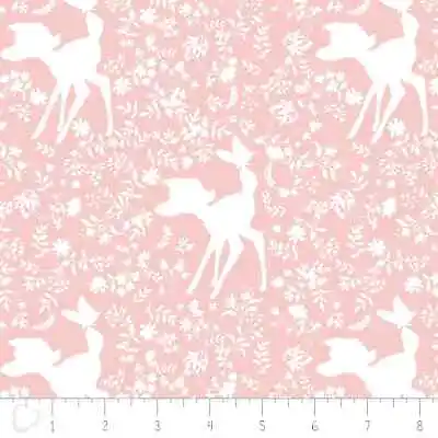 Buy Camelot Fabrics Disney Bambi Toile Pink Rose Quartz 100% Cotton Fat Quarter • 2£