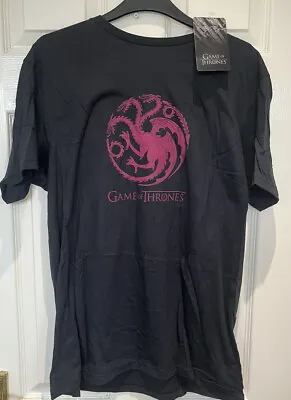 Buy Game Of Thrones Dragon Crest  Black T Shirt Size M  Mens NWT • 9.95£
