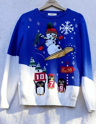Buy Next Blue Snowman Christmas Jumper Size Large • 23£