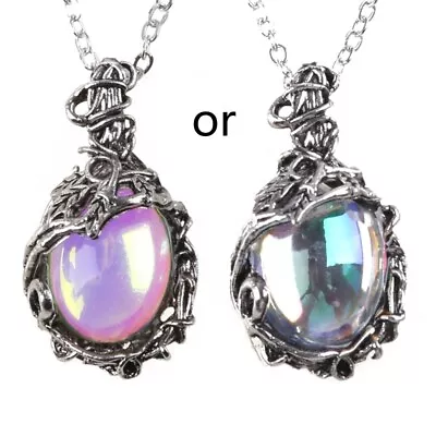 Buy Mystic Moonstone Necklace Jewelry Decor Silver Pendant Chain Teardrop Necklace • 3.28£