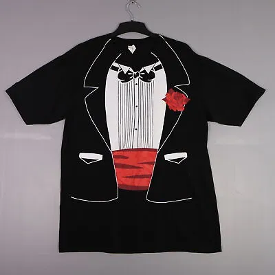 Buy Cugruns Mens T-Shirt Size L Black Tuxedo Shirt Short Sleeve • 4.49£