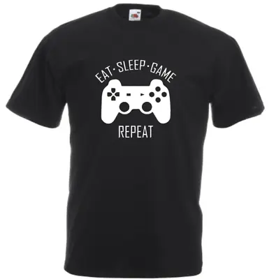 Buy Eat Sleep Game Repeat Controller T Shirt Kids Adults Fun Top Gift Gamer FOTL  • 9.49£