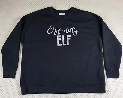 Buy Papaya Off-Duty Elf Christmas Jumper Size XL Festive Print Pullover Womens Black • 9.99£