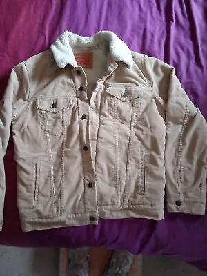 Buy Levi's Sherpa Cord Beige  Trucker Men's Jacket, Mays - Size  Large  • 40£