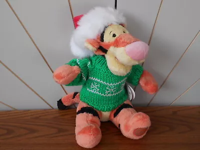 Buy SANTA HAT/JUMPER TIGGER Beanie Soft Toy WINNIE THE POOH Christmas Disney Store • 12.99£
