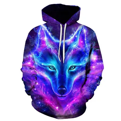 Buy Galaxy Light Wolf Animal Women Men 3D Print Hoodies Pullovear Sweatshirts • 21.59£