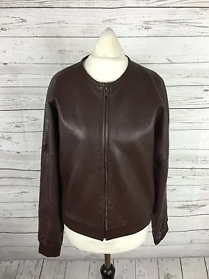 Buy CALVIN KLEIN Retro Leather Biker Jacket - UK10 - Burgundy - Great Condition • 31.99£