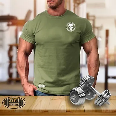 Buy Death Skull T Shirt Pocket Gym Clothing Bodybuilding Training Workout Boxing Top • 10.99£