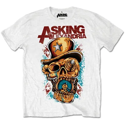 Buy ASKING ALEXANDRIA  Unisex T- Shirt - Stop The Time  - White Cotton  • 12.99£