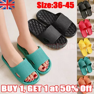 Buy Shower Bath Slippers.Women Men Non-Slip Home Bathroom Out/Indoor Slippers Shoes. • 5.68£