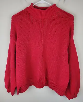Buy BP Nordstrom Sweater Womens Medium Red Mock Neck Pullover Long Sleeves • 26.97£