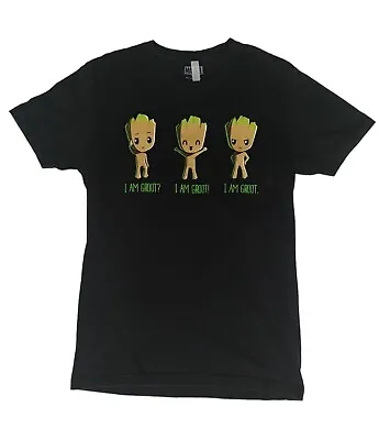 Buy Marvel Guardians Of The Galaxy I Am Groot Child Black T-Shirt Size Small • 5.52£