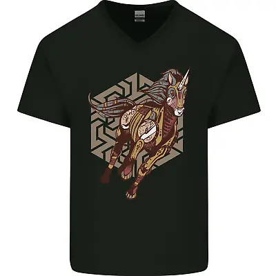 Buy Steampunk Unicorn Mens V-Neck Cotton T-Shirt • 9.99£