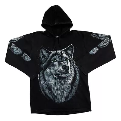 Buy Vintage TABSONS Wolf Animal Nature Wildlife Graphic Pullover Hoodie Small Medium • 17£