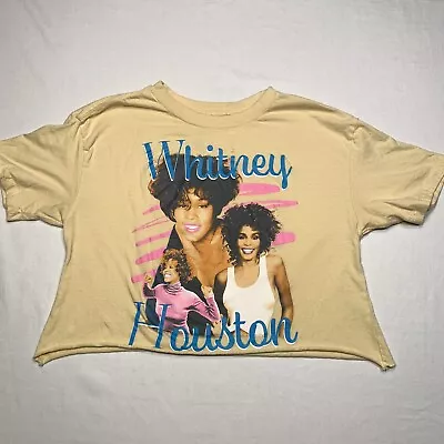 Buy Whitney Houston Cropped Graphic Print Shirt Womens Medium Music R&B Tee • 12.28£