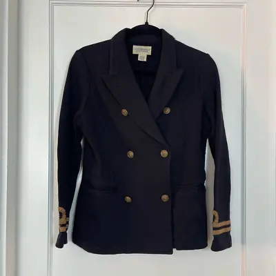 Buy Denim & Supply Ralph Lauren Navy Blue Military Style Cotton Jersey Blazer Size L • 68.62£