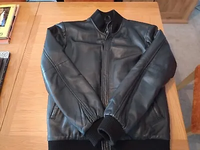 Buy Men's Black Leather Bomber Jacket (Caine Leather)2xl • 70£