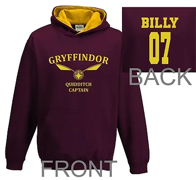 Buy Harry Potter Hoodie Quidditch Hoodie Top Jumper Personalised Gryffindor Kids • 28.50£