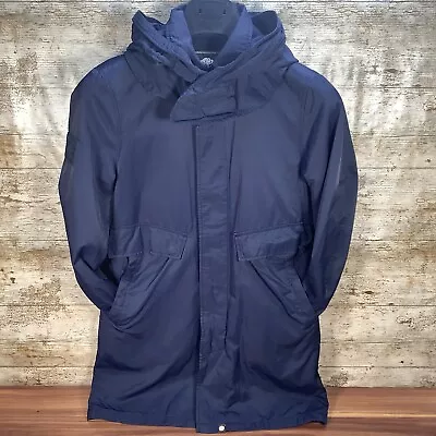 Buy XS Pretty Green Navy Parka Jacket - Lightweight Coat - Removable Hood -Mod Oasis • 49.99£