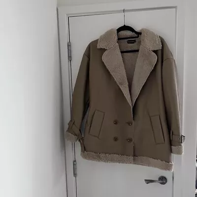 Buy Prettylittlething Beige Faux Leather Jacket. Women’s Size 4 UK • 30£