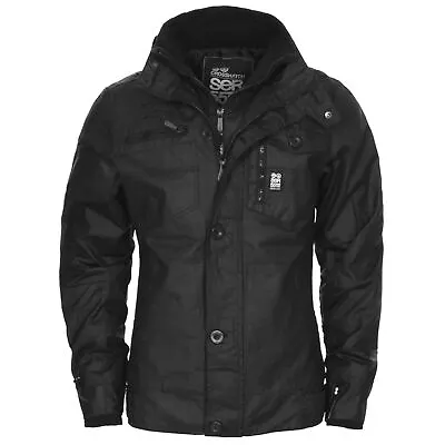 Buy Crosshatch Mens Jacket Full Zip Double Layer Padded Button Winter Warm Coat New • 39.99£