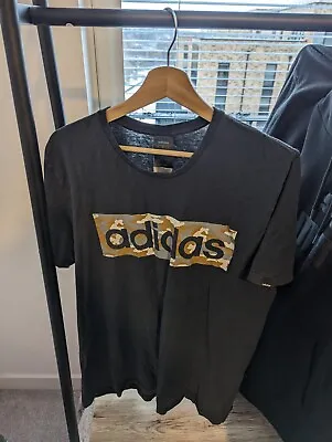 Buy Men's Black Adidas T-Shirt Top XL Camouflage • 4.99£