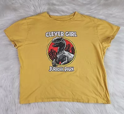Buy Clever Girl Jurassic World Woman’s Size 2XL  Junior Yellow Short-Sleeve T-Shirt • 9.44£