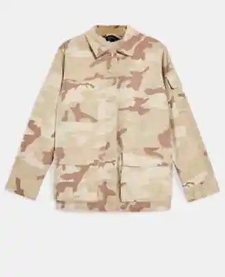 Buy TOPSHOP PETITE Camouflage Stone Denim Jacket   UK 10 (exp100) • 20£