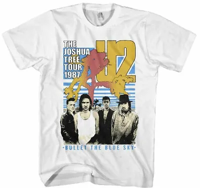 Buy Official U2 Bullet The Blue Sky Mens White T Shirt U2 Joshua Tree Tour Tee • 16.95£