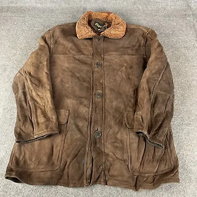 Buy VINTAGE Suede Jacket Mens Medium Brown Coat Thick Leather Outdoor Vtg • 9.99£