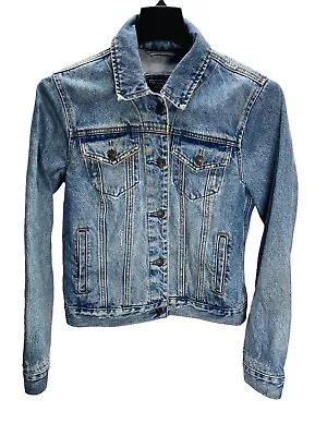 Buy Abercrombie Fitch Jacket Womens Small Blue Denim Light Wash Pockets Jean Trucker • 14.13£