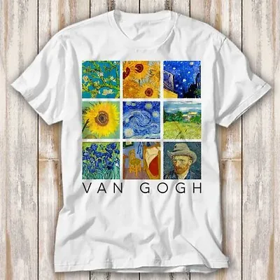 Buy Van Gogh Painting Collage Starry Night Sunflowers T Shirt Top Tee Unisex 4248 • 6.70£