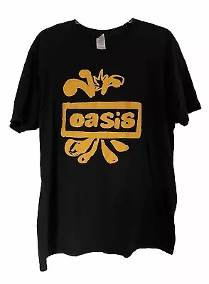 Buy Official Oasis Black XL Splash Logo T Shirt Licensed Indie Rock Band Tour • 15£