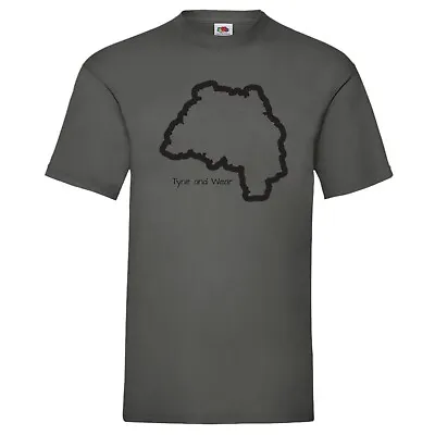 Buy Tyne And Wear Map Outline T-Shirt Birthday Gift • 14.99£