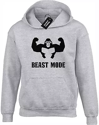 Buy Beast Mode Gorilla Hoody Hoodie Gym Training Top  Fitness Bodybuilder Lifting • 16.99£