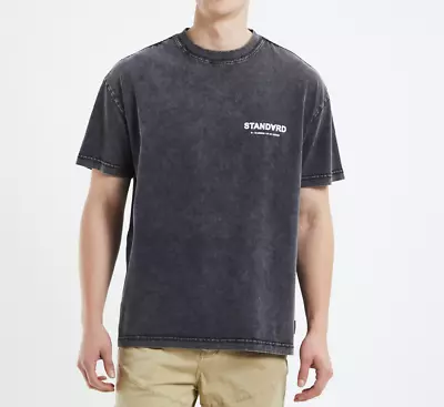 Buy Standard Mens Black Acid Wash Crew T-Shirt Size Medium (New) • 21.63£