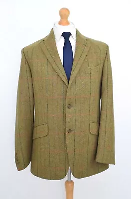 Buy Vintage HACKETT Olive Herringbone Tweed Jacket Size 42R/52R Blazer Mr Porter • 195£