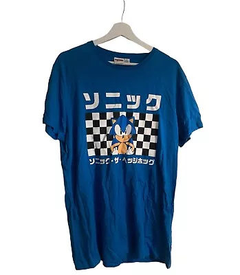 Buy Sonic The Hedgehog Mens Blue T-Shirt Size L - Sega • 12.99£