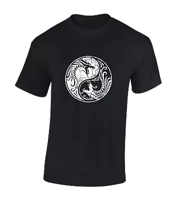 Buy Dragons Yin Yang Mens T Shirt Cool Japan Vintage Japanese Symbol Ancient Top • 7.99£