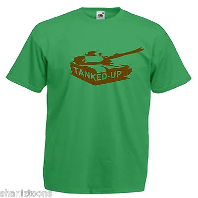 Buy Tanked Up Tank Army Adults Mens T Shirt 12 Colours Size S - 3XL • 9.49£